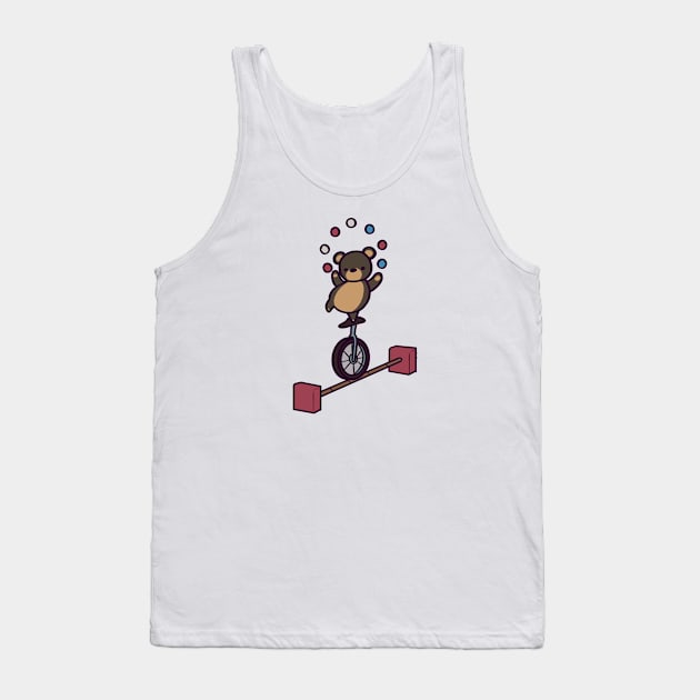 Black Circus Bear Tank Top by ThumboArtBumbo